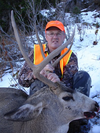 Large two point mule deer taken by my brother during the 2008 rifle season