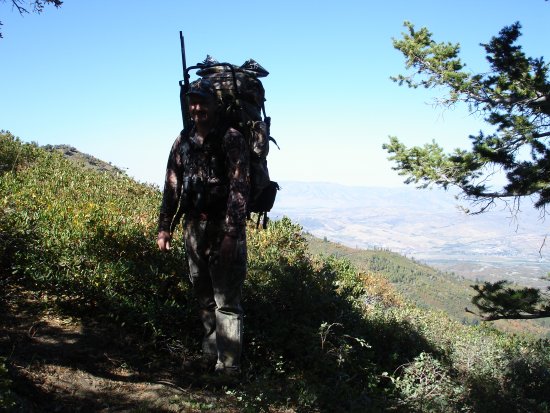 Backpacking out during the mule deer muzzloader hunt in 2008