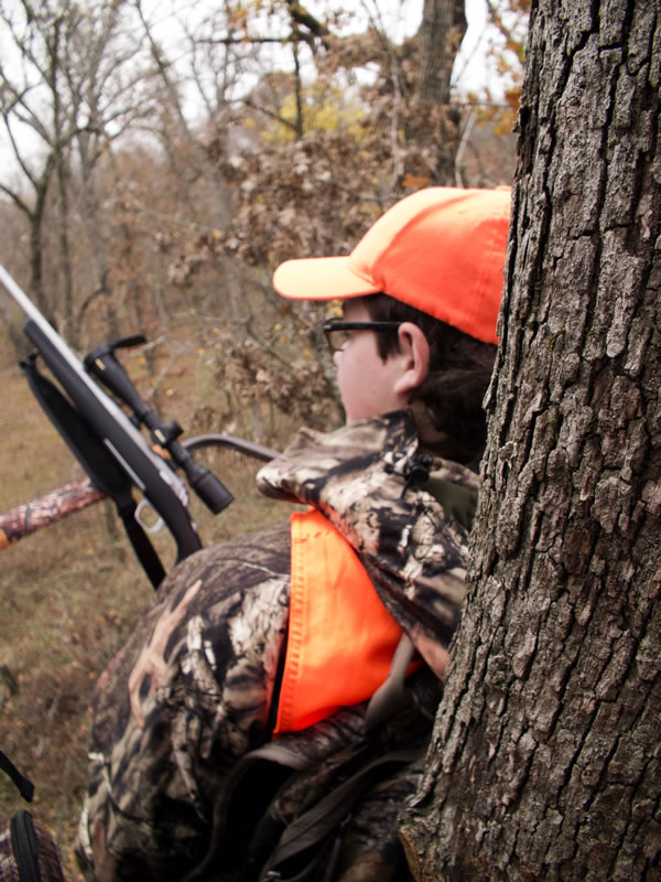 Dallen in Treestand with Browning X-Bolt Stainless Stalker