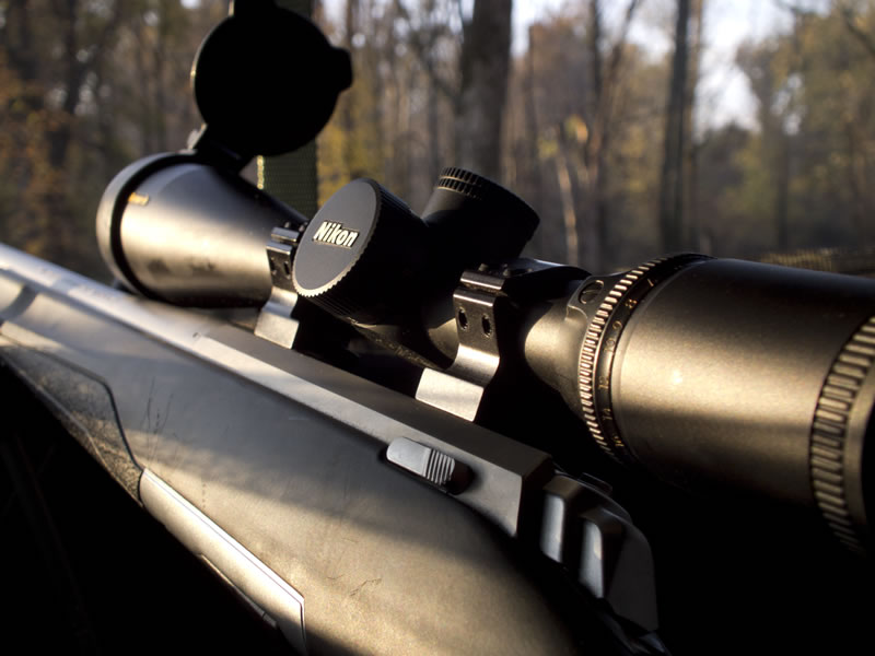 Browning X-Bolt with Nikon 4-16x BDC rifle Scope in Ground Blind