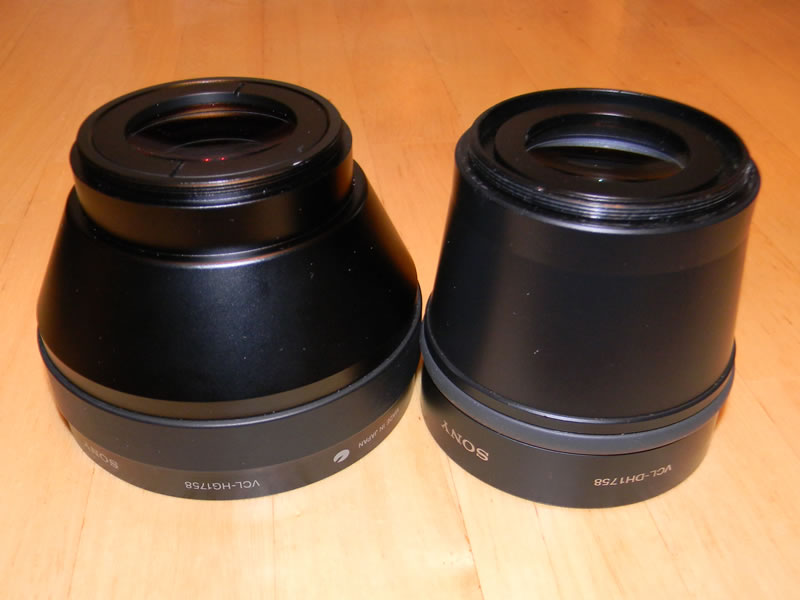 Sony VCL-HG1758 and VCL-DH1758 Teleconverter.