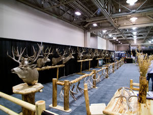 Mule Deer Mounts in the Muley Crazy Booth at the Western Hunting and Conservation Expo