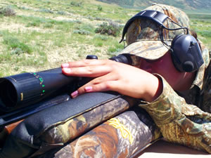 Dallen shooting my Model 1885 in 243 WSSM from the bench while prairie dog hunting.