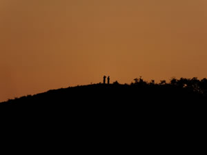 Two hunters on the ridge above me that were glasses and bugling for elk.