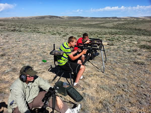 The three teenagers setup shooting prairie dogs.