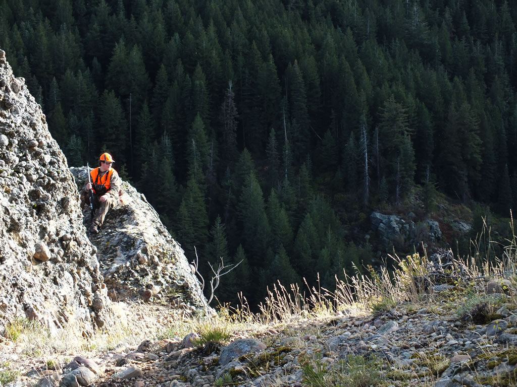 Sitting in Cliffs Elk Hunting