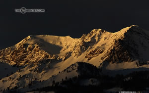 Snow capped mountains