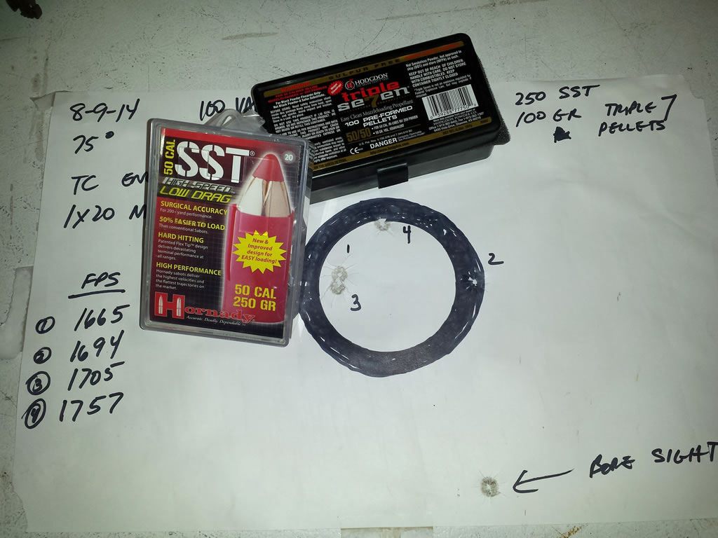 Thompson Center Encore Pro Hunter 100 yard group