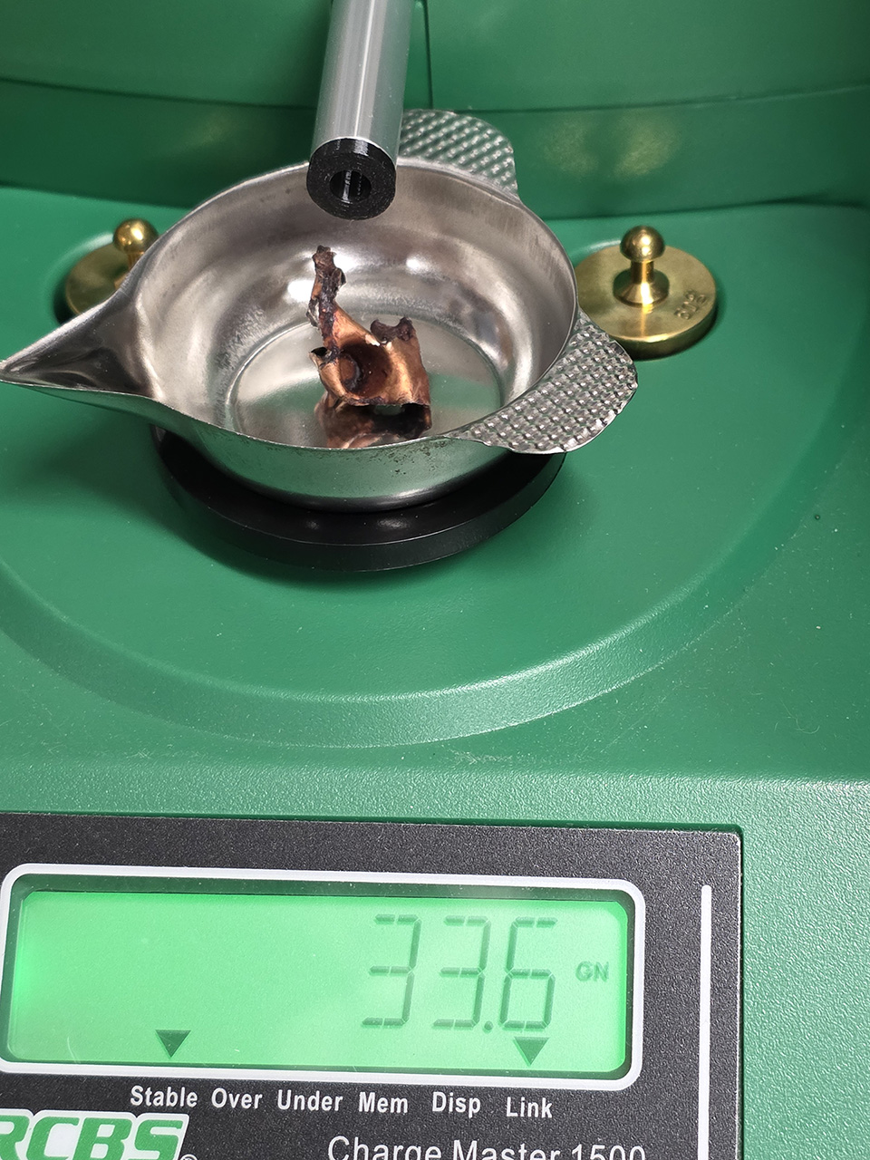 180 VLD bullet after being shot into a cow elk at 210 yards from a 28 Nosler